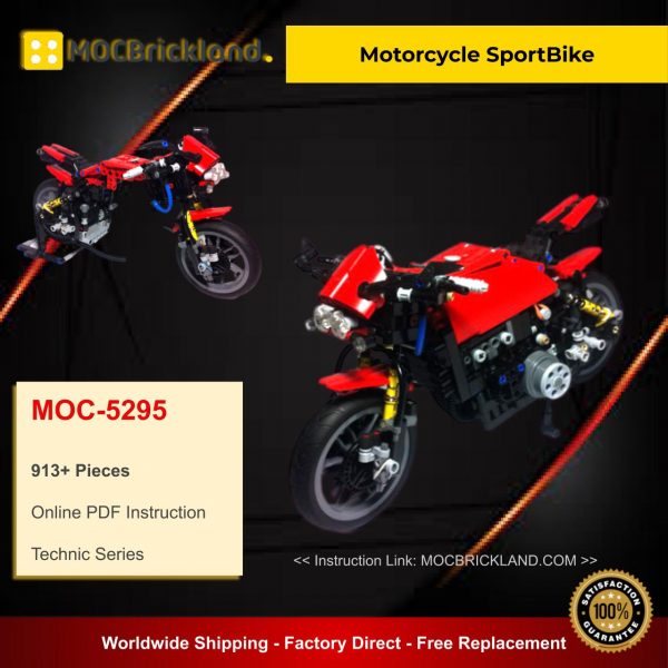 Motorcycle SportBike MOC 5295 Technic Designed By NikolayZubov With 913 Pieces