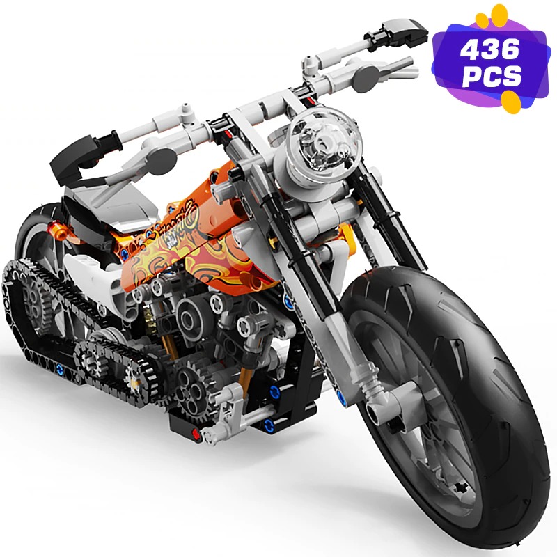 MOCBRICKLAND MOC-89693 Orange Racing Motorcycle