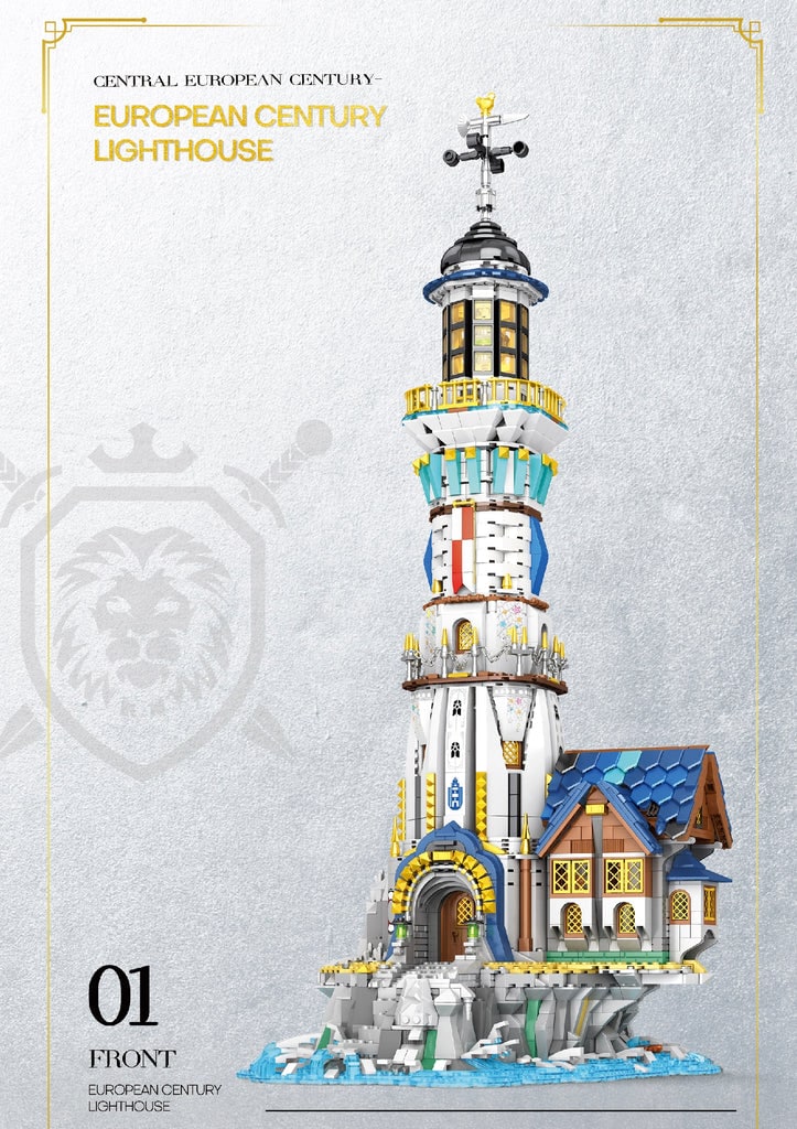 Medieval Lighthouse European Century Reobrix 66028 Modular Building With 3228 Pieces