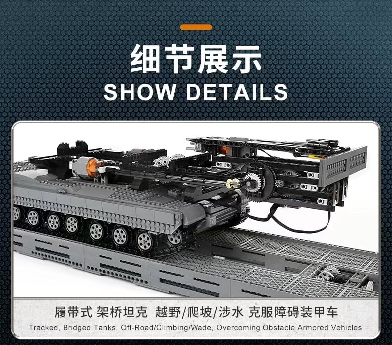 RC Bridge Tank Erection Vehicle Mould King 20002 Military With 2388 Pieces