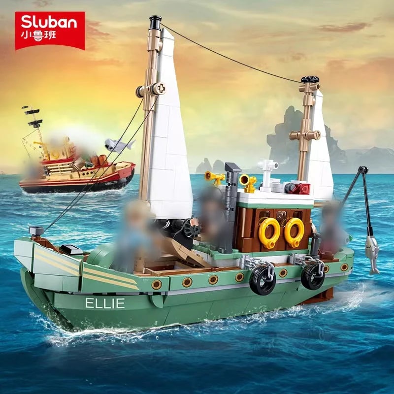 SLUBAN® MODELBRICKS-Fishing-Boat 610pcs (M38-B1119) Building Blocks Kit For  Boys And Girls Aged 8 Years And Above Creative Construction Set