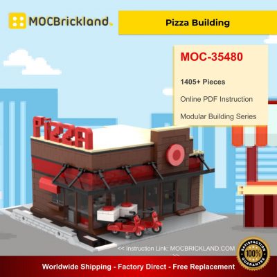 Pizza Building MOC 35480 Modular Building Designed By Gabizon With 1405 Pieces