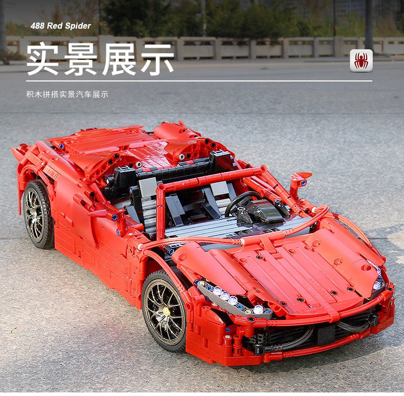 Mould King 13048 RC Red Ferrari 488