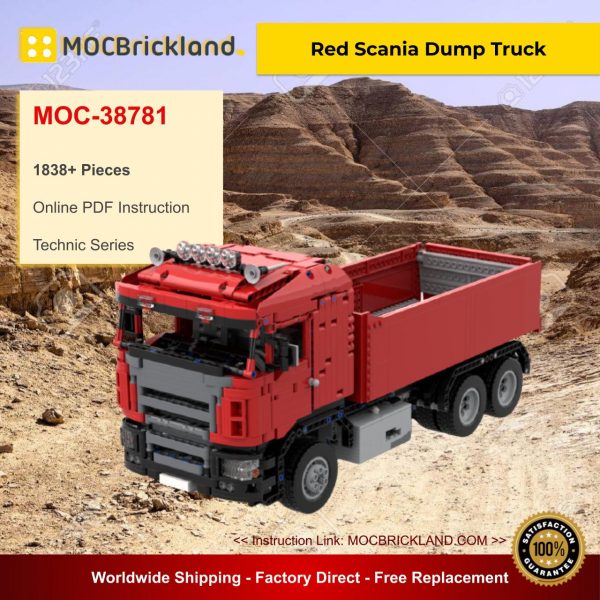Red Scania Dump Truck MOC 38781 Technic Designed By Springer83 With 1838 Pieces