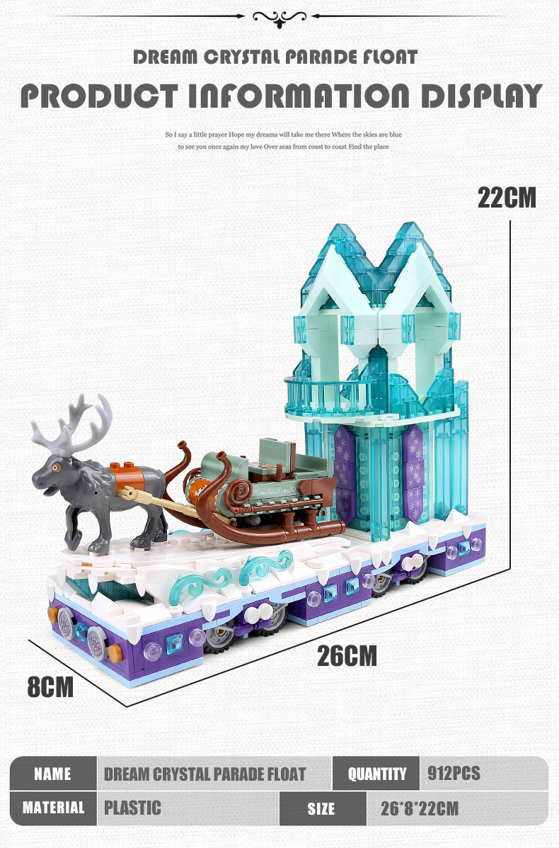 MOULD KING 11002 Snow World Princess Fantasy Winter Village Sleigh