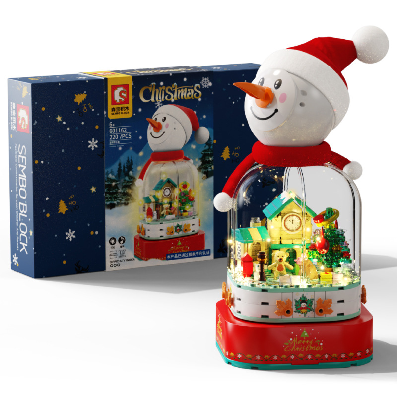Creator sembo 601162 snowman christmas music box