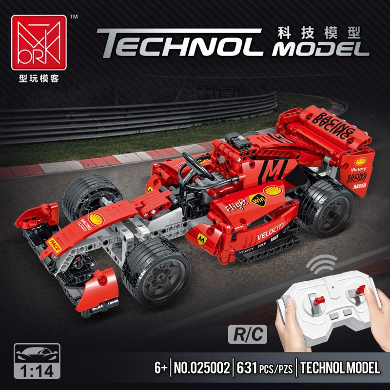 Technic MORK 025002 F1 building block racing 1:14 6 models red version 