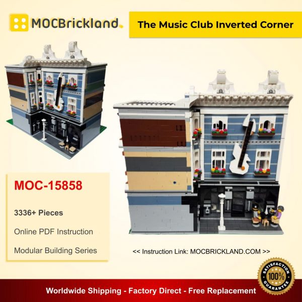 The Music Club Inverted Corner MOC 15858 Modular Building Alternative LEGO 10255 Designed By Huaojozu