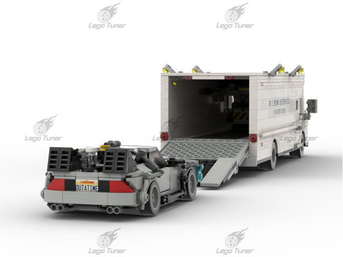Time Machine and Doc Brown Van MOC-58775 Movie Designed by legotuner33 with 1046 Pieces
