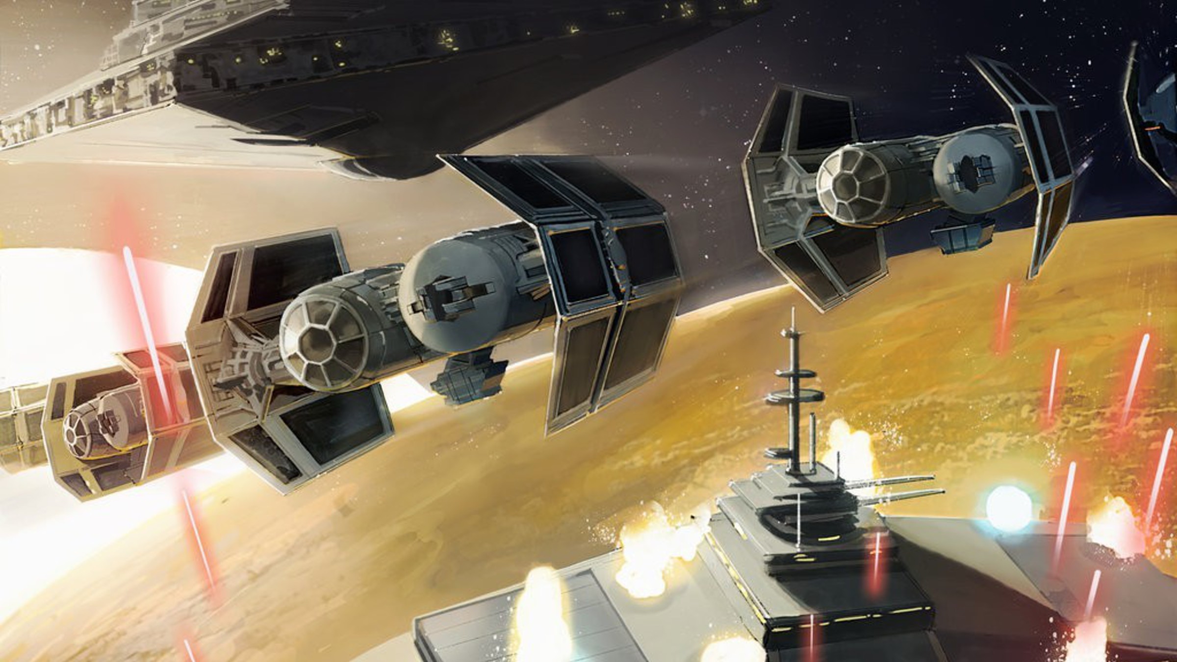 Star wars destroyers tie bomber artwork futuristic wallpaper ...